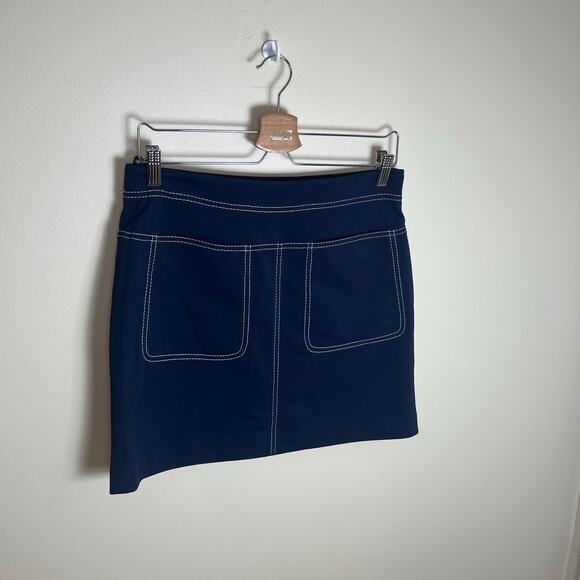 Tory Burch Sport Navy Pique Contrast Skirt Size Medium - Picture 2 of 8